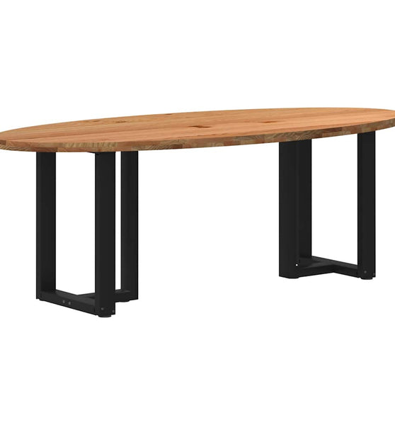 Esstisch Hellbraun 220x100x74 cm Massivholz Eiche Oval