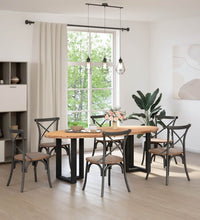 Esstisch Hellbraun 220x100x74 cm Massivholz Eiche Oval