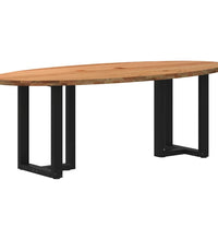 Esstisch Hellbraun 220x100x74 cm Massivholz Eiche Oval