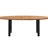 Esstisch Hellbraun 220x100x74 cm Massivholz Eiche Oval