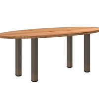 Esstisch Hellbraun 220x100x74 cm Massivholz Eiche Oval