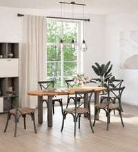 Esstisch Hellbraun 220x100x74 cm Massivholz Eiche Oval