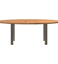 Esstisch Hellbraun 220x100x74 cm Massivholz Eiche Oval