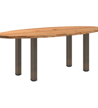 Esstisch Hellbraun 220x100x74 cm Massivholz Eiche Oval