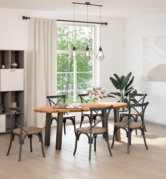 Esstisch Hellbraun 220x100x74 cm Massivholz Eiche Oval