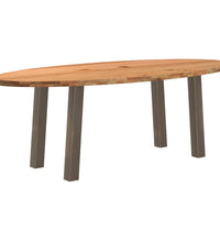 Esstisch Hellbraun 220x100x74 cm Massivholz Eiche Oval