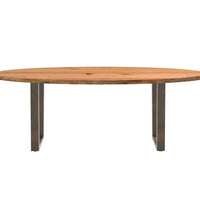 Esstisch Hellbraun 220x100x74 cm Massivholz Eiche Oval