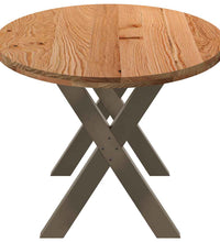 Esstisch Hellbraun 220x100x74 cm Massivholz Eiche Oval