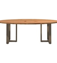 Esstisch Hellbraun 220x100x74 cm Massivholz Eiche Oval