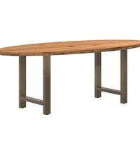 Esstisch Hellbraun 220x100x74 cm Massivholz Eiche Oval