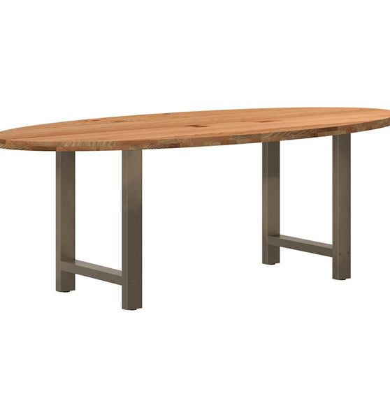 Esstisch Hellbraun 220x100x74 cm Massivholz Eiche Oval