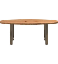 Esstisch Hellbraun 220x100x74 cm Massivholz Eiche Oval