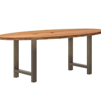 Esstisch Hellbraun 220x100x74 cm Massivholz Eiche Oval