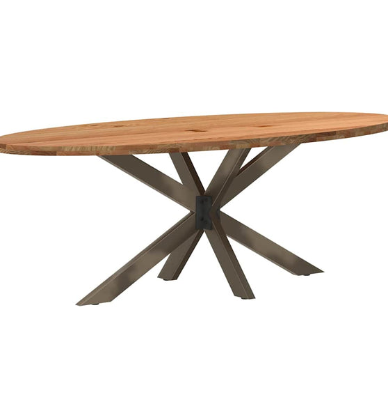 Esstisch Hellbraun 220x100x74 cm Massivholz Eiche Oval