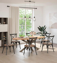 Esstisch Hellbraun 220x100x74 cm Massivholz Eiche Oval