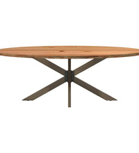 Esstisch Hellbraun 220x100x74 cm Massivholz Eiche Oval