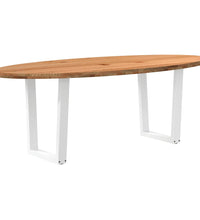 Esstisch Hellbraun 220x100x74 cm Massivholz Eiche Oval
