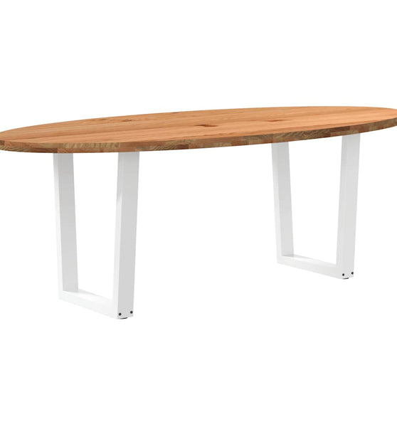 Esstisch Hellbraun 220x100x74 cm Massivholz Eiche Oval