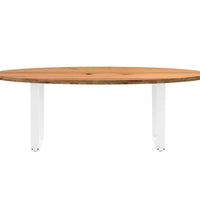 Esstisch Hellbraun 220x100x74 cm Massivholz Eiche Oval