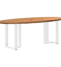 Esstisch Hellbraun 220x100x74 cm Massivholz Eiche Oval