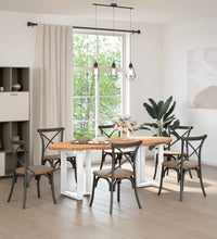 Esstisch Hellbraun 220x100x74 cm Massivholz Eiche Oval