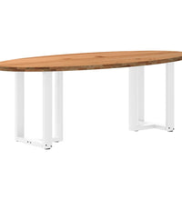 Esstisch Hellbraun 220x100x74 cm Massivholz Eiche Oval