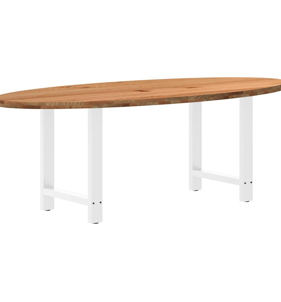 Esstisch Hellbraun 220x100x74 cm Massivholz Eiche Oval