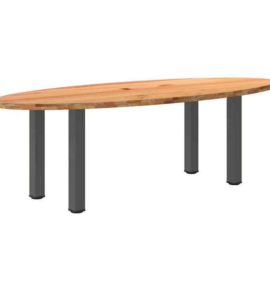 Esstisch Hellbraun 240x100x74 cm Massivholz Eiche Oval