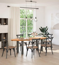 Esstisch Hellbraun 240x100x74 cm Massivholz Eiche Oval