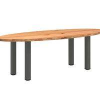 Esstisch Hellbraun 240x100x74 cm Massivholz Eiche Oval