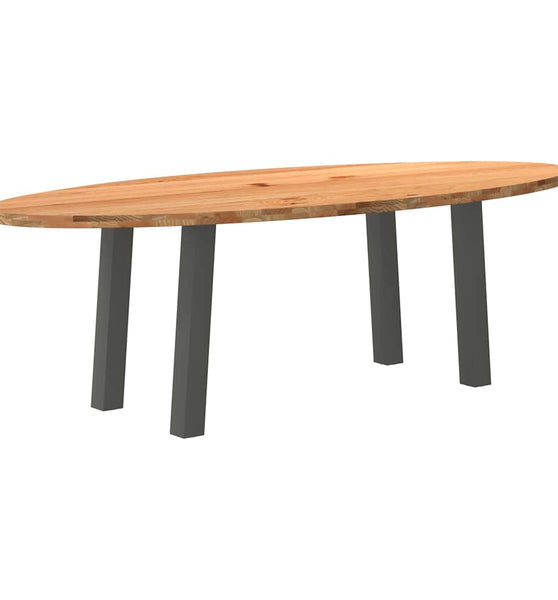 Esstisch Hellbraun 240x100x74 cm Massivholz Eiche Oval