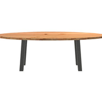 Esstisch Hellbraun 240x100x74 cm Massivholz Eiche Oval