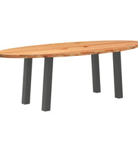 Esstisch Hellbraun 240x100x74 cm Massivholz Eiche Oval