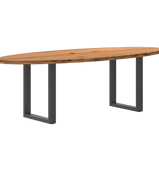 Esstisch Hellbraun 240x100x74 cm Massivholz Eiche Oval