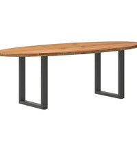 Esstisch Hellbraun 240x100x74 cm Massivholz Eiche Oval