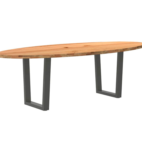 Esstisch Hellbraun 240x100x74 cm Massivholz Eiche Oval