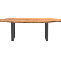 Esstisch Hellbraun 240x100x74 cm Massivholz Eiche Oval
