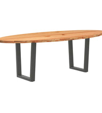 Esstisch Hellbraun 240x100x74 cm Massivholz Eiche Oval
