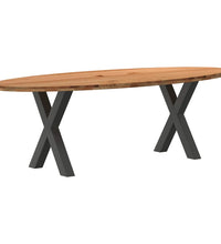 Esstisch Hellbraun 240x100x74 cm Massivholz Eiche Oval