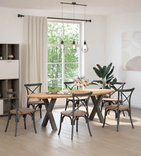 Esstisch Hellbraun 240x100x74 cm Massivholz Eiche Oval