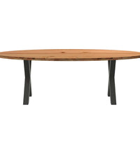 Esstisch Hellbraun 240x100x74 cm Massivholz Eiche Oval