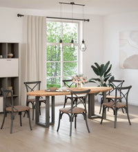 Esstisch Hellbraun 240x100x74 cm Massivholz Eiche Oval