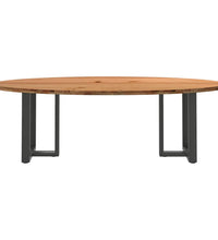 Esstisch Hellbraun 240x100x74 cm Massivholz Eiche Oval