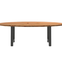 Esstisch Hellbraun 240x100x74 cm Massivholz Eiche Oval