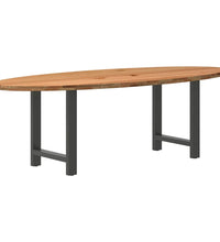 Esstisch Hellbraun 240x100x74 cm Massivholz Eiche Oval