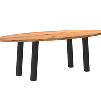 Esstisch Hellbraun 240x100x74 cm Massivholz Eiche Oval