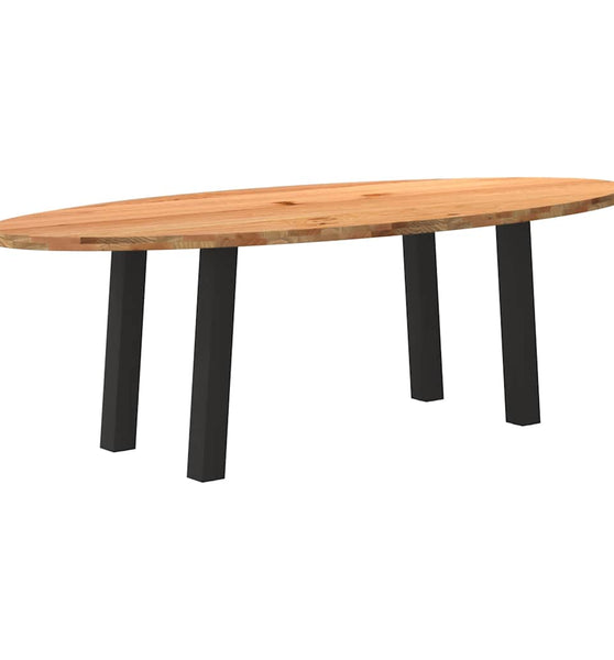 Esstisch Hellbraun 240x100x74 cm Massivholz Eiche Oval