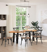 Esstisch Hellbraun 240x100x74 cm Massivholz Eiche Oval