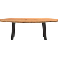 Esstisch Hellbraun 240x100x74 cm Massivholz Eiche Oval