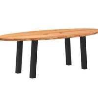 Esstisch Hellbraun 240x100x74 cm Massivholz Eiche Oval